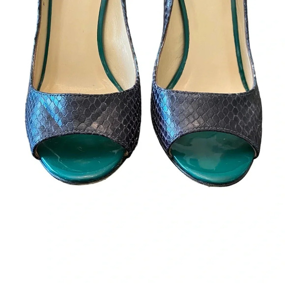 Kate Spade Cris Green Multi Metal Python Heels - Picture 3 of 10